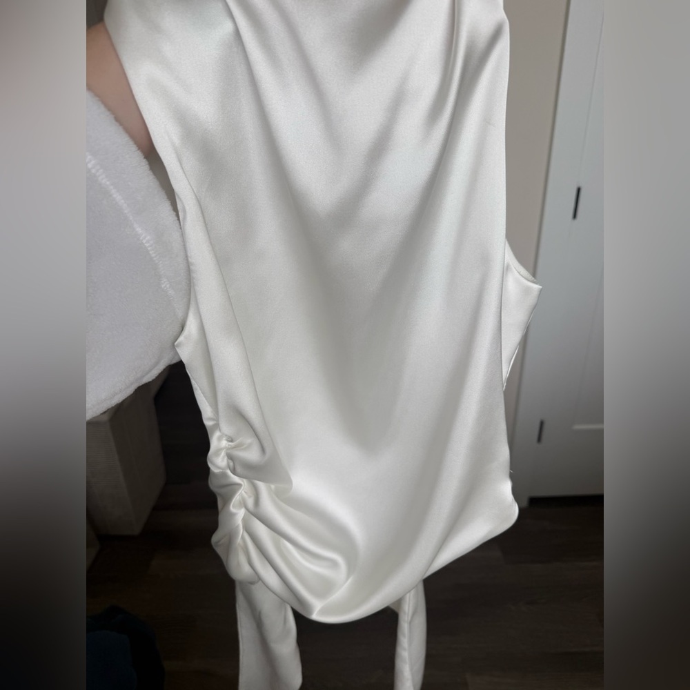 Zara White Satin Dress